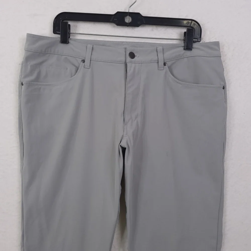 Lululemon ABC Pant Slim Mens 36x28 Grey Warpstreme Technical Golf Commuter